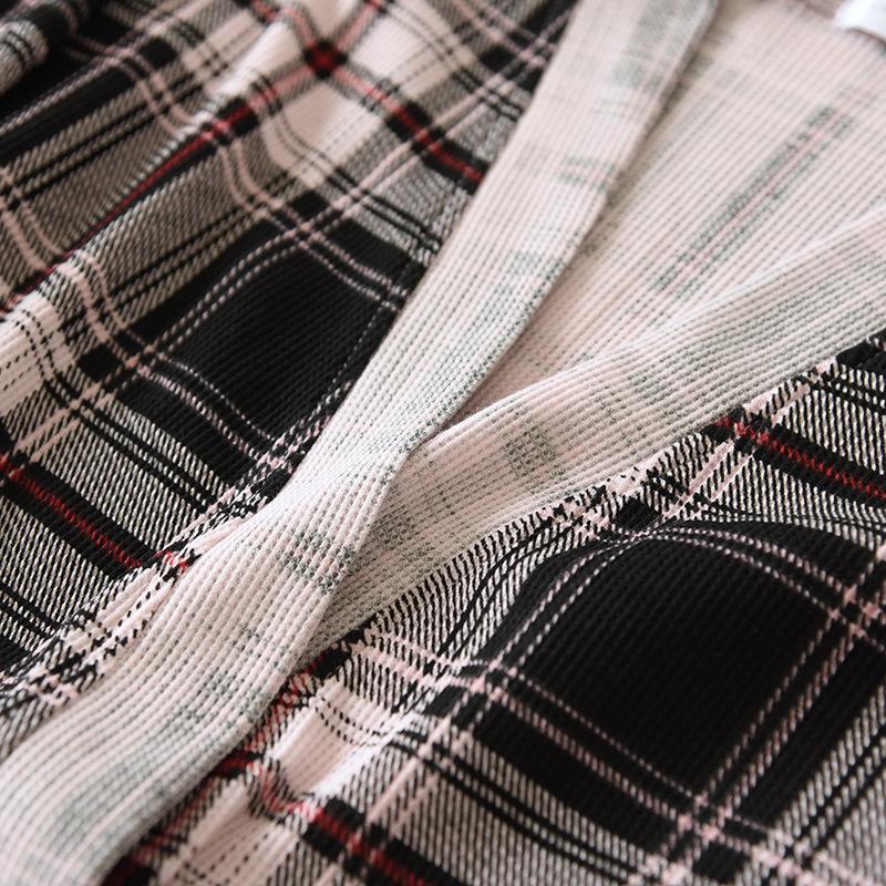 New Cotton Waffle Kimono Bathrobe - Long Sleeve, Soft & Skin-Friendly, Perfect for Spring & Autumn