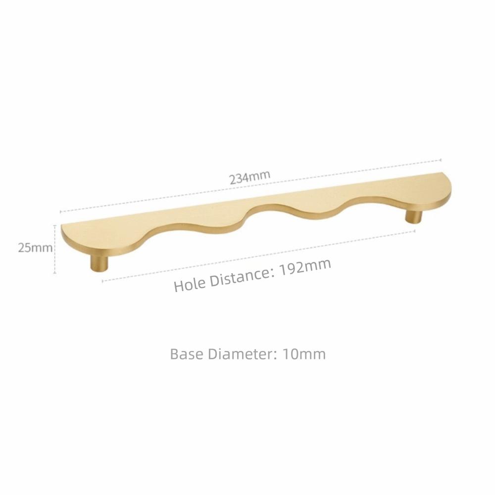 Wave Shape Drawer Pulls Modern Design Furniture Handles Brass Cabinet Handles Kitchen Wardrobe
