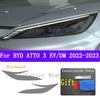 For BYD ATTO 3 EV Electric   DMI Car Headlight Protection Tint Film Smoke Black Transparent TPU Protective Light Sticker
