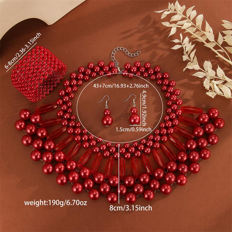 

Набор из 3 предметов Многослойный Имитация Циркона Циркон Набор Вечеринка Красочное Ожерелье Серьги Браслет Набор Для Женщин Африканский Циркон Подарки красный