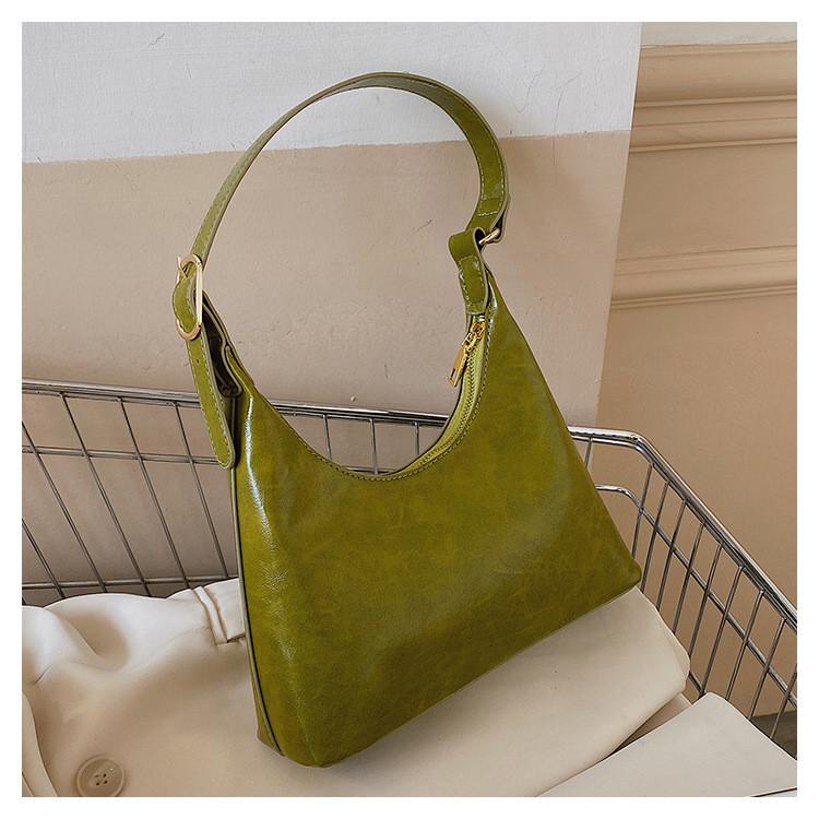 Ielgy All-Match Fashion Baguette Female Bag Shoulder Armpit Bag Green