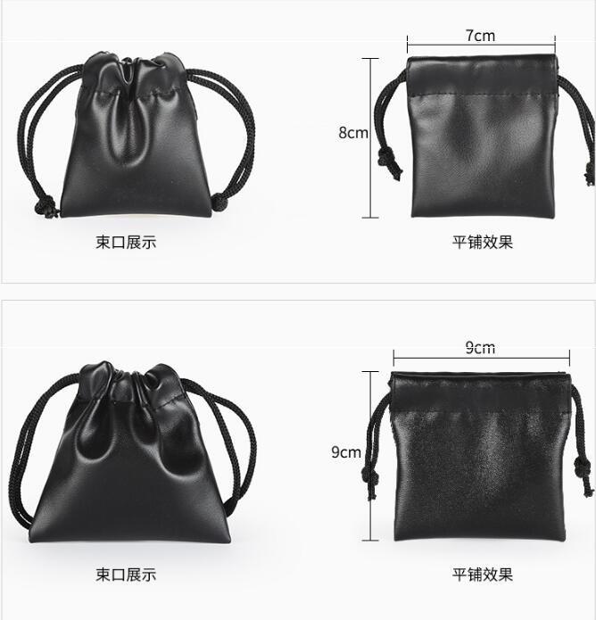 6Pcs/Set Leather Drawstring Pouch Jewelry Bag Party Gift Pouch Bag Earphone Phone Storage Bags Kit