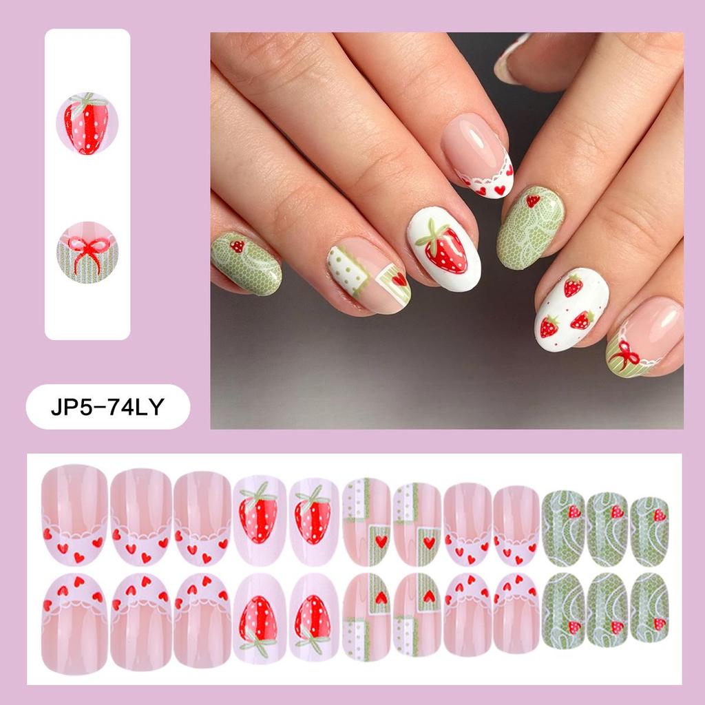 Pegatinas Desmontables para Uñas Estilo Europeo y Americano - Uñas Postizas Simples y Llevables