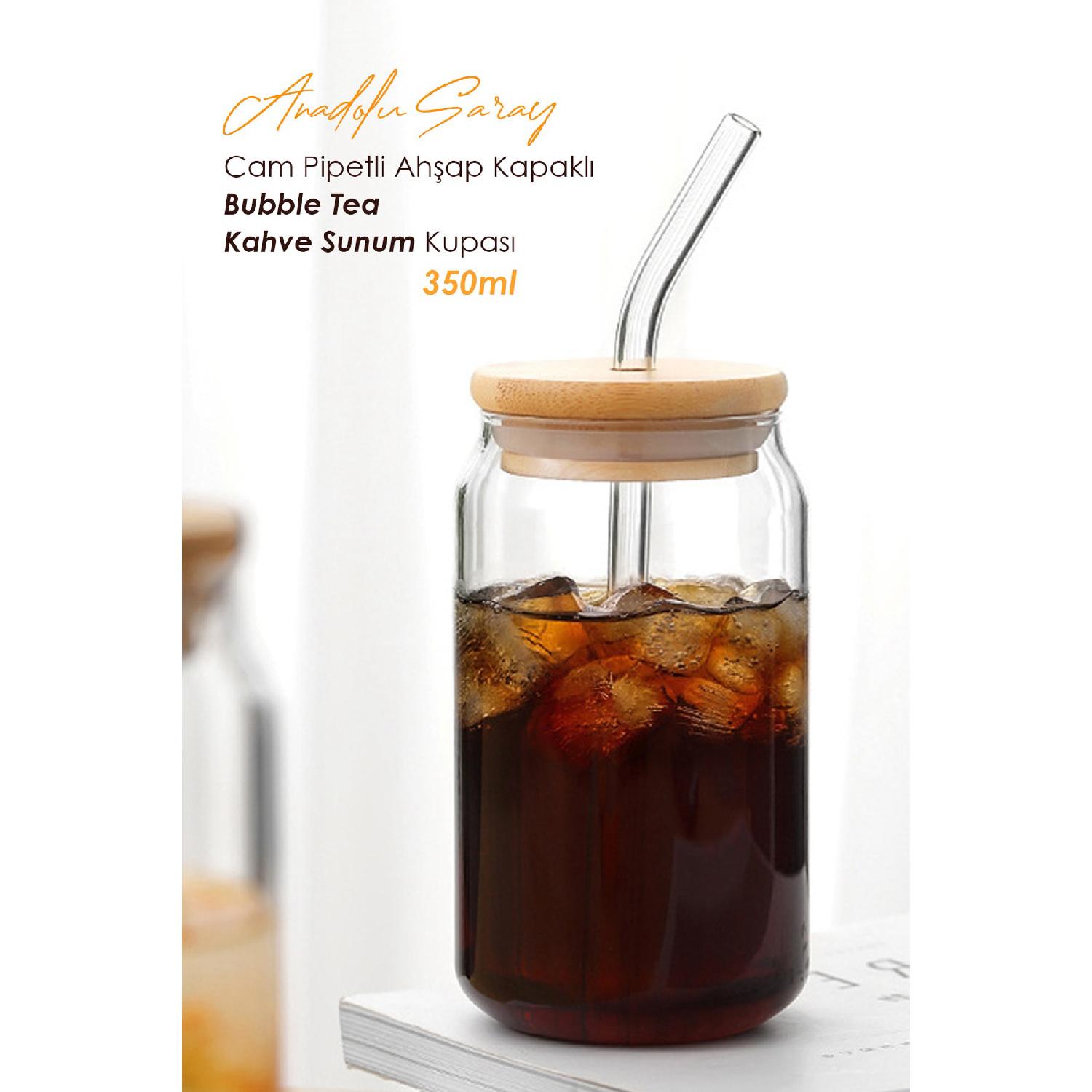 

Термостойкая стеклянная соломенная и деревянная крышка, пузырьковая чашка для чая и боросиликатная чашка для кофе, презентационная чашка 350 мл