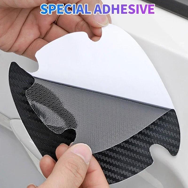 4Pcs Carbon Fiber Car Anti-scratch Stickers Auto Door Handle Protective For AMG Mercedes Benz W204 W124 W201 W202 W212 W220