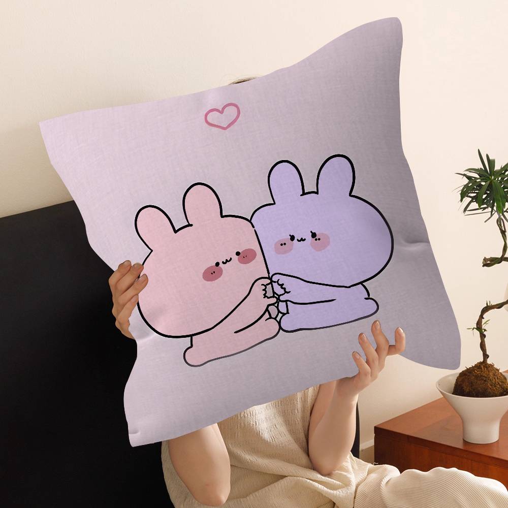 Cartoon Asamimichaan Asleep Cute Asamimi Office Cushion Pillowcase Car Cushion CoverXCM Lumbar Pillowcase Sofa Pillowcover