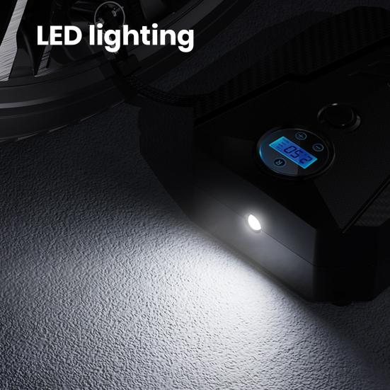 Car Tire Inflator Digital/Pointer Tire Pressure Gauge LED Light Portable Universal Auto Bicycle Motorcycle Tire Pump Electric Air Compressor