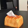Scatola di fazzoletti a forma di pane prospero in stile crema, Scatola di carta per soggiorno, Forma di pane tostato alla crema simulata