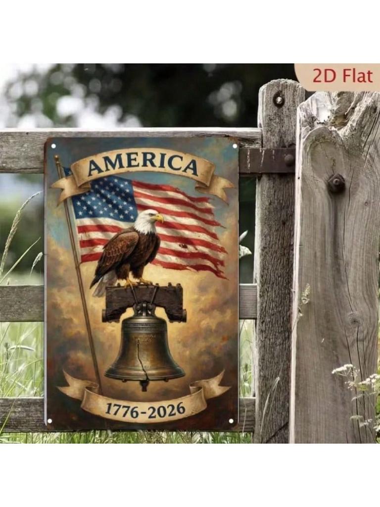250th Anniversary USA Eagle Flag Metal Wall Art Poster