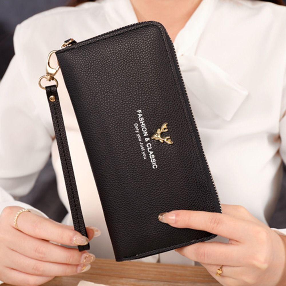 Women PU Leather Long Wallets Ladies Zip Purse Fashion Card Holder Phone Bag Clutch Handbags