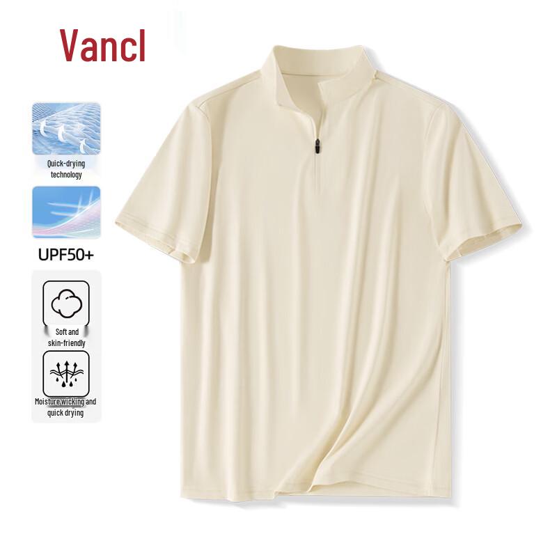 Men s Quick-Dry Half-Zip Anti-Bacterial Short-Sleeve T-Shirt XL