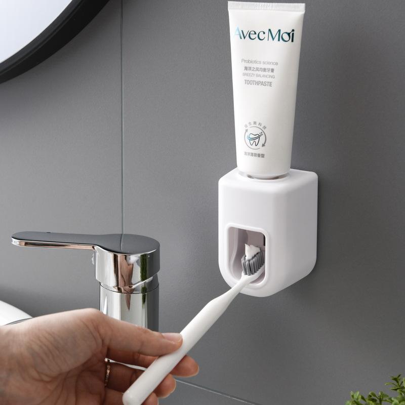 Creative Wall Mount Automatic Toothpaste Dispenser Bathroom Accessories Waterproof Lazy Toothpaste Squeezer Toothbrush Holder Decoration