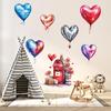 Valentine Day Wall Decal Heart Balloon Mailbox Pattern Self-Adhesive Waterproof Wall Sticker Bedroom Kids Room Decoration