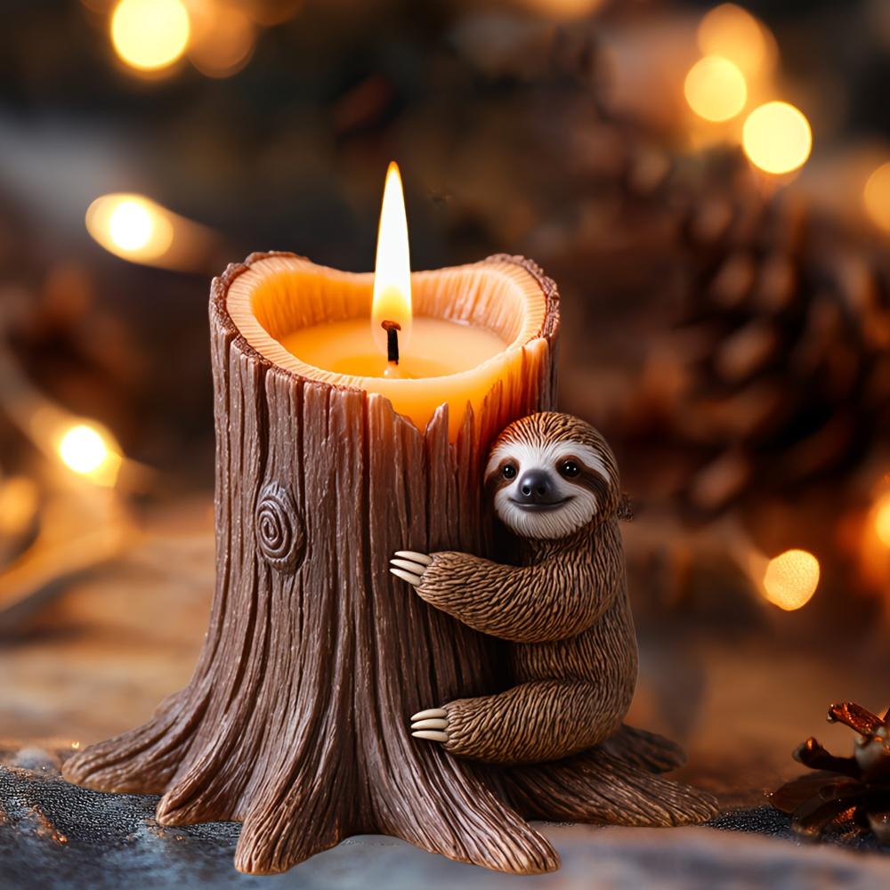 DIY lenochod lezoucí po stromě svíčka silikonová forma pařez lenochod pryskyřičná forma vánoční dárek lenochod vánoční dekorace řemeslné formy