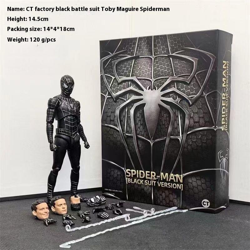 Hot Ct Toys Spiderman Figure Tobey Maguire SpiderMan Black Suit Version Agent Anti Venom Anime Action Figure Figurine Toy Gift with box