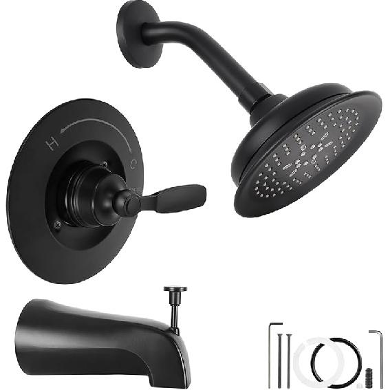 T14032-BL Matte Black Shower Handle, Metal, Compatible with Delta Shower Trim Kit 14 Series, Compatible with RP46074, Fits R10000 Series Valves