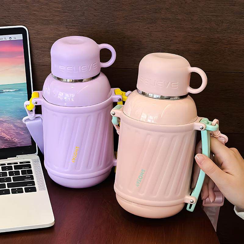 Large-Capacity Thermos Cup for Women 2024 New Model High-Looking Student Water Bottle with Lid for Drinking Water, Mom's Bottle 1000ml