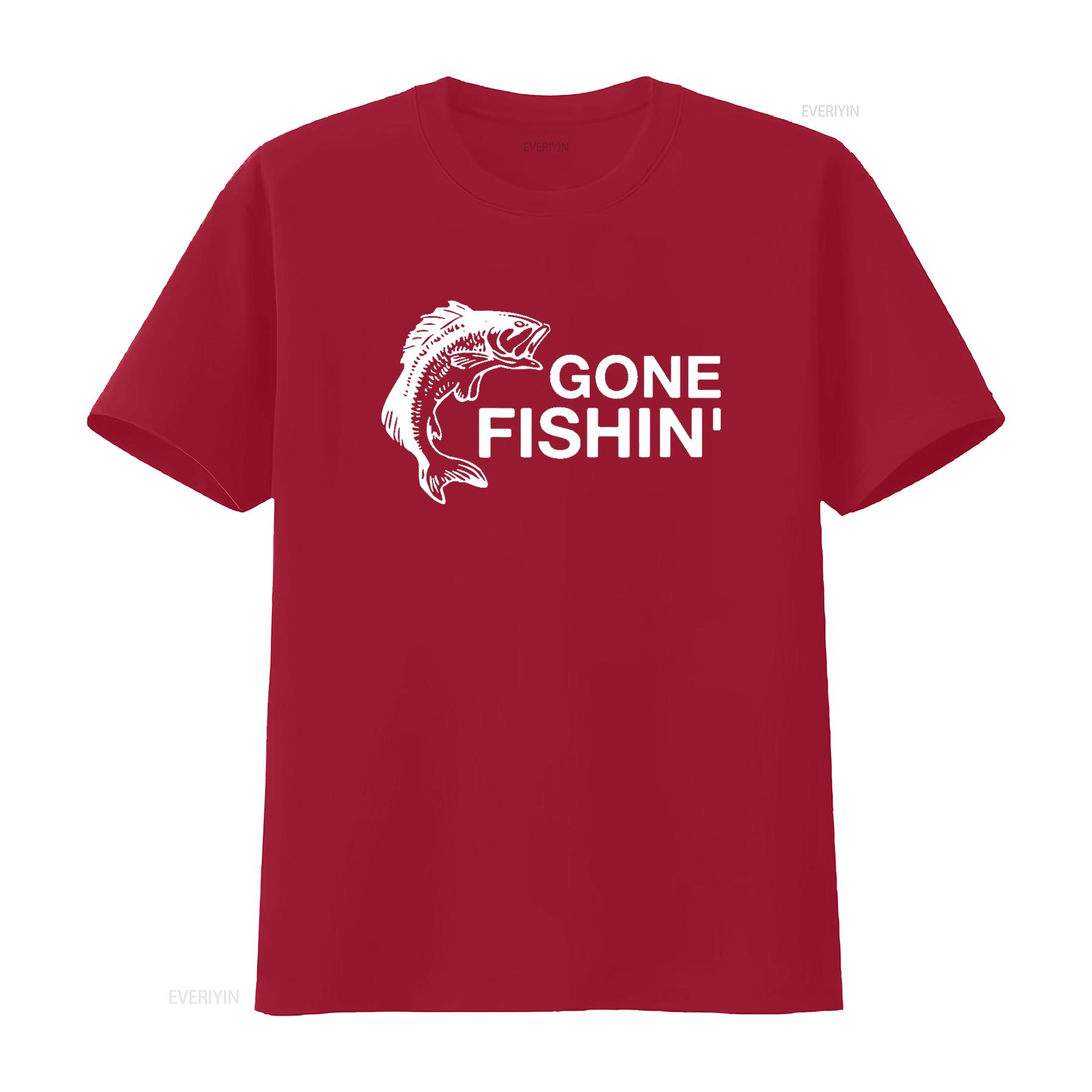 

Gone Fishin Funny Bass Fishing T Shirt vintage Washed fashion graphic Casual Stylish Top For Everyday Wear Slightly Versatile S