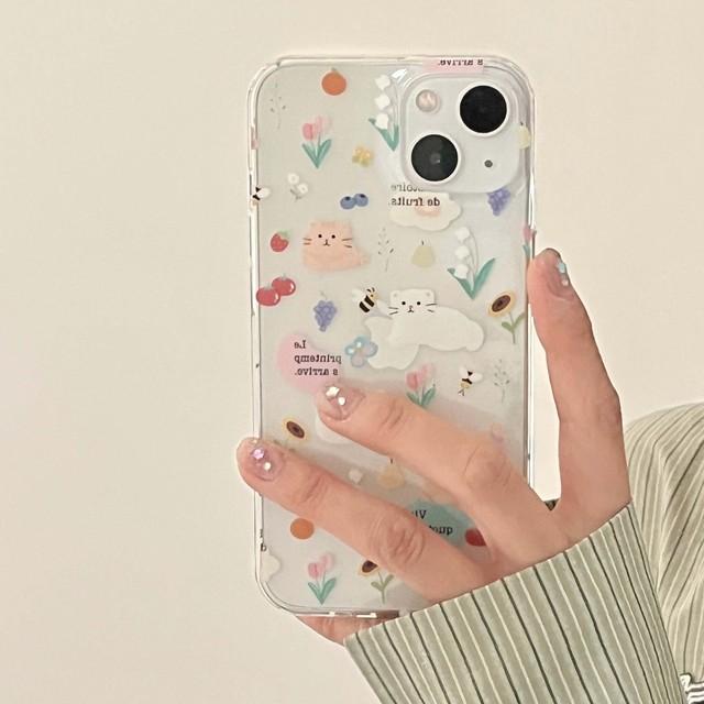 

Ins 2023 3d оригинальный чехол для телефона Diy Love Cat с рисунком цветка и бабочки для Iphone 11 12 Promax 13 14 Pro Max милый чехол с рисунком For iphone 12