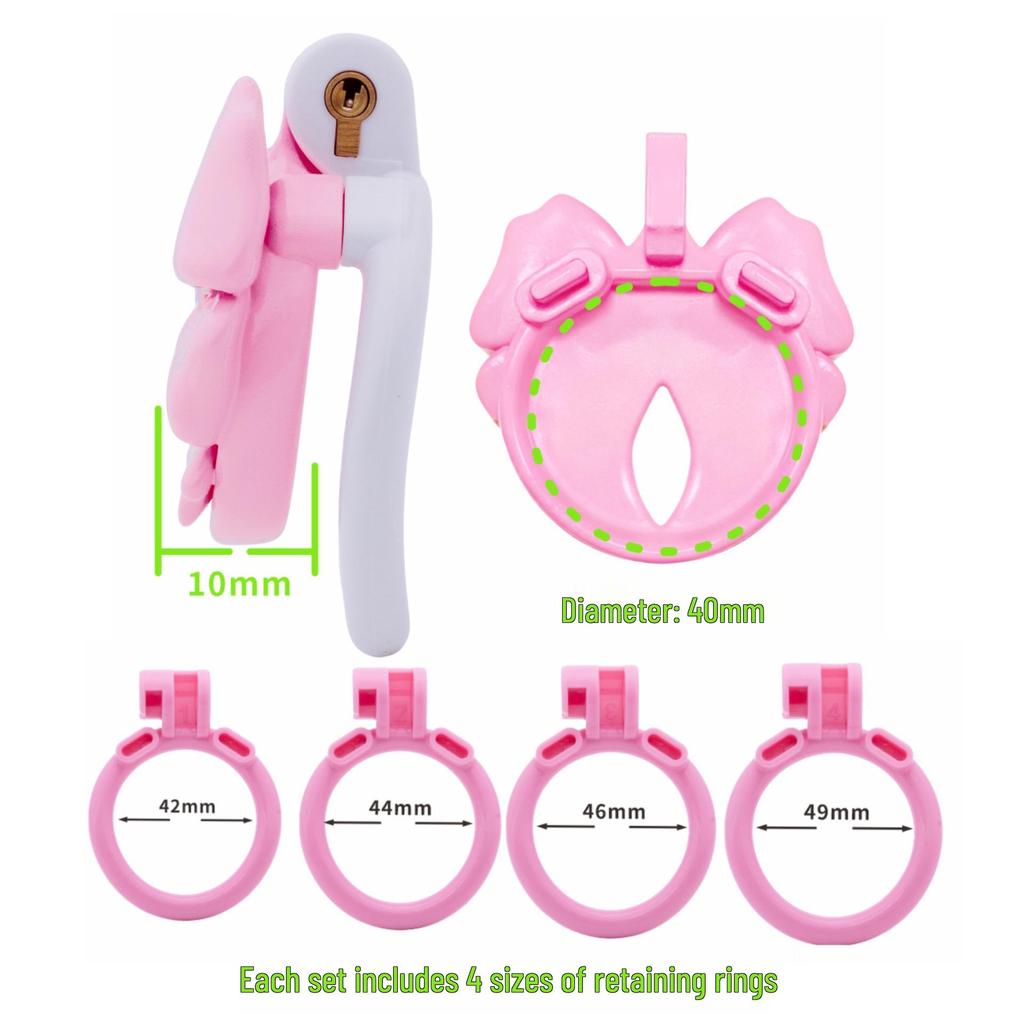 Chrysanthemum Bow Chastity Lock: Male Flat Lock and Restraint for TS Training