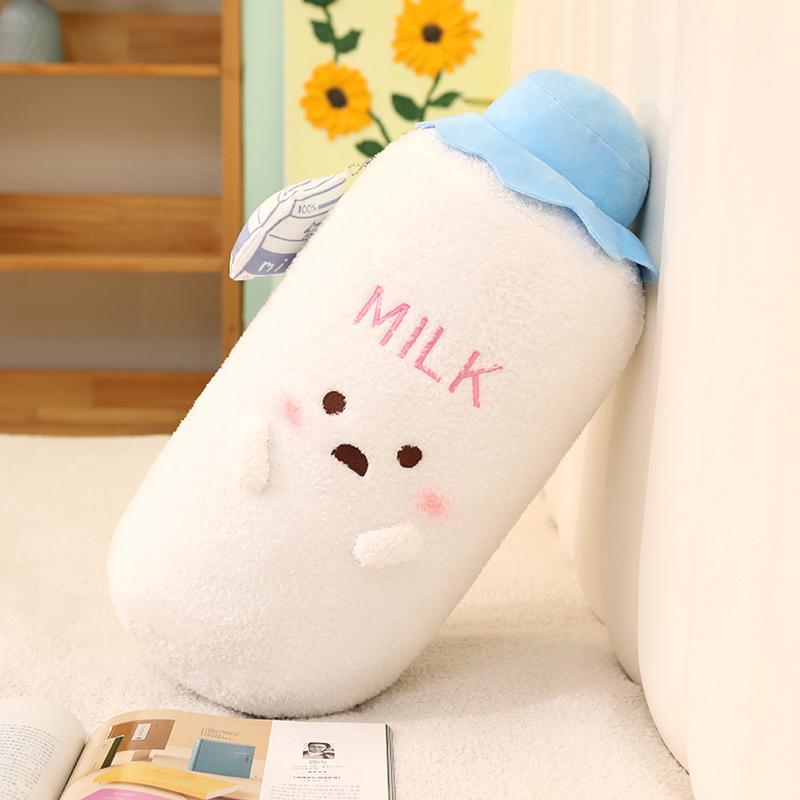 Baby Milk Bottle Soft Stuffed Plush Toys Blue Pink Bottle Plushies Dolls Happy Boy Girl Birthday Party Babyshower Sofa Cushion