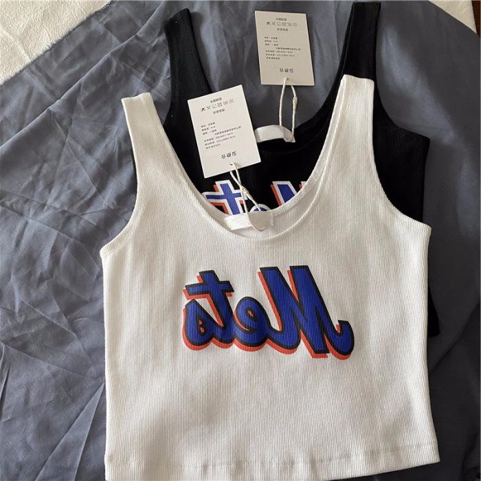 

Black short suspender vest women s summer inner with sleeveless Spice Girl top European and American sexy tight outer wear base S белый