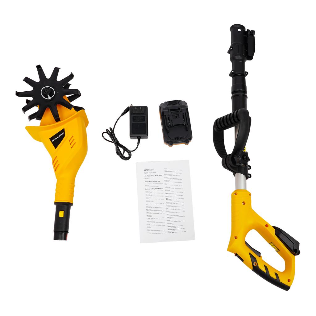 20V Cordless Tiller, 8.4lbs Lightweight Cultivator, 250RPM Electric Soil Tiller for Garden Weeding, 40min Runtime