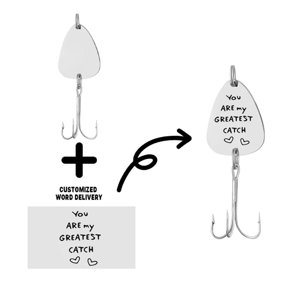 Customized Engraved Fishing Notice Board With Metal Fish Hooks