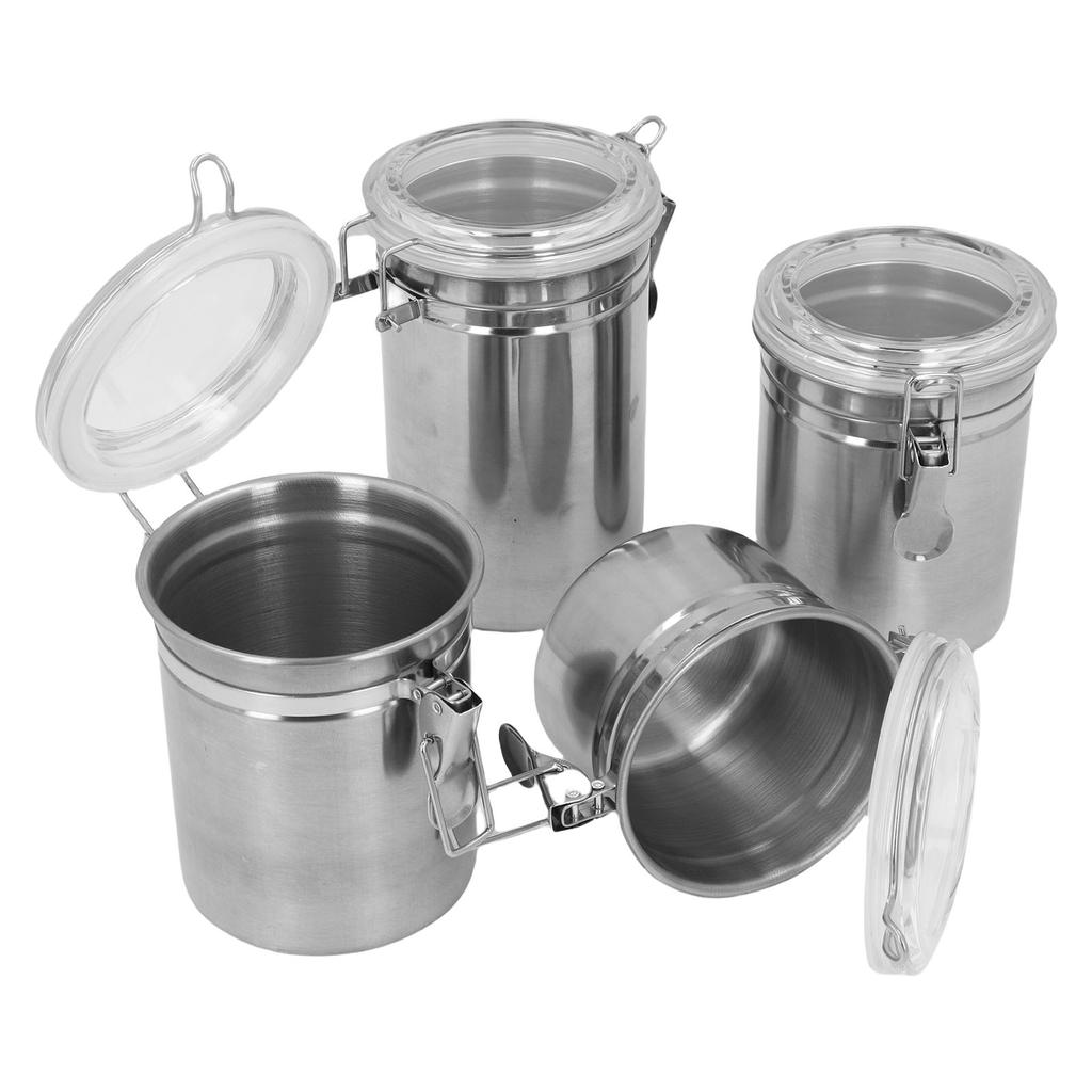 4 szt. Hermetyczny pojemnik do przechowywania żywności Pojemnik do przechowywania ze stali nierdzewnej na ziarna kawy Herbatę Mleko w proszku