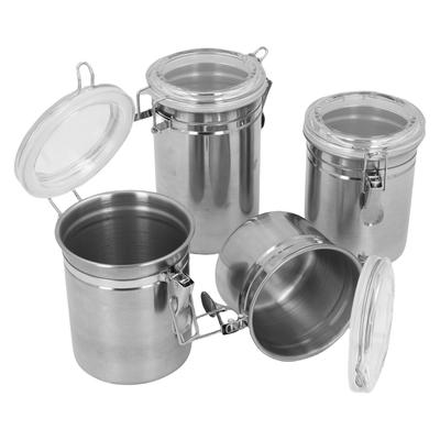 4 Stück Luftdichte Vorratsbehälter Edelstahl Vorratsbehälter für Kaffeebohnen Tee Milchpulver
