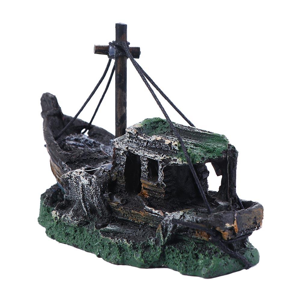 Tank Decor Fish Rest Landscaping Accessories Submarine Ornaments Fish Tank Landscape Sunken Ship