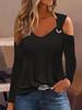 Autumn Simple Metal Button V-neck Shirt Blouse For Women New Fashion Sexy Women Casual TShirt Pullover Tops Femal