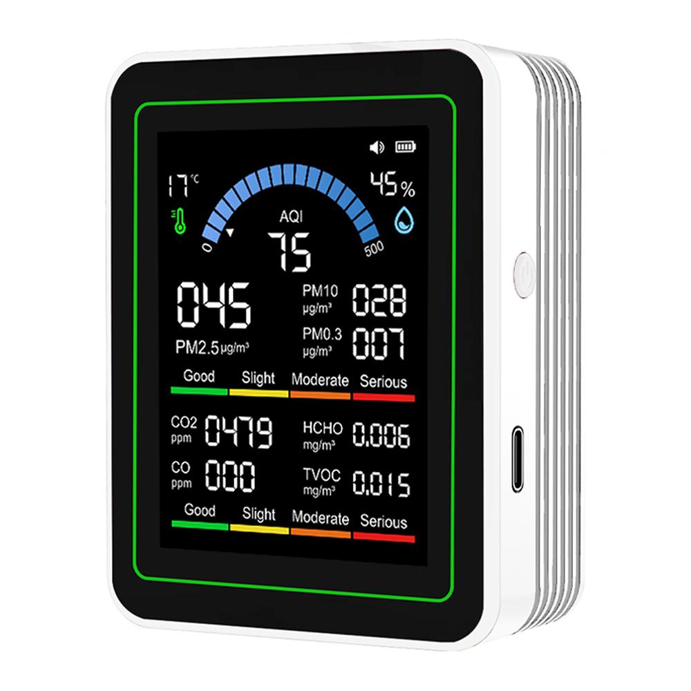 10-in-1 Air Quality Monitor Carbon Dioxide Monitor Formaldehyde Detector Temperature and Humidity Monitor