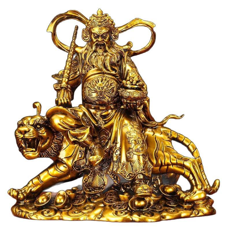 Zhao Gongming God of Wealth Statue Riding Tiger - Protector of Home & Office, Attracts Wealth, Ideal for Worship & Display in Living Room or Shop.