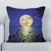 Office Sofa Luxury Cushion Cover Moon Night Sky Pattern Print Home Decor Pillow Cover