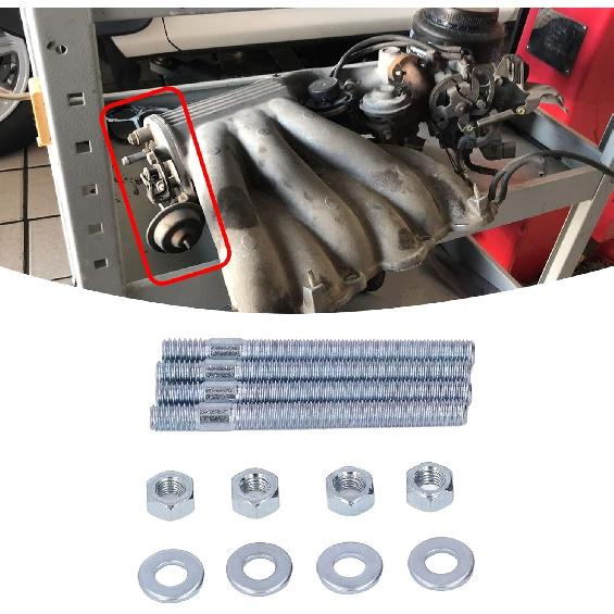 Carburetor Mounting Stud Kit,3.5in Carburetor Studs Set Metal Carb Mounting Stud Kit with Spacers for 5/16in Threads Intake Manifold