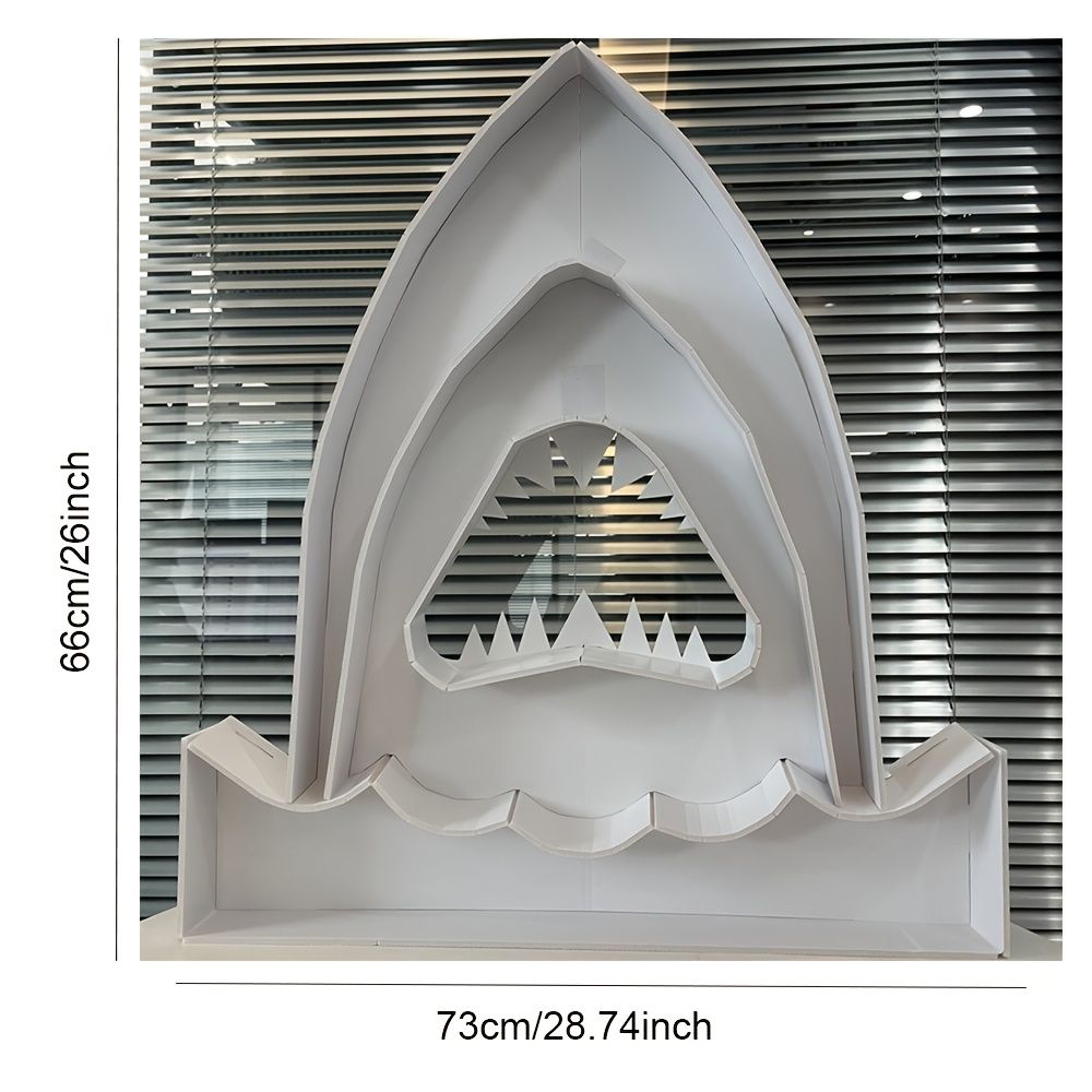 1Pc 73cm Balloon-Filled Shark KT Board Frame Without Balloon,Easy Snap-Together, Perfect for Blue Ocean Theme Birthday Decor & Photography