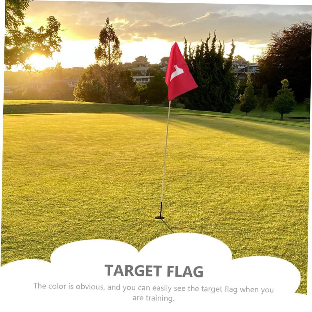 Sewroro Golf Green Flags, Practice Golf Flags with Numbered Targets, Set of 4, Red Nylon, for Grand Golf, Putting Practice, Outdoor Golf Training,