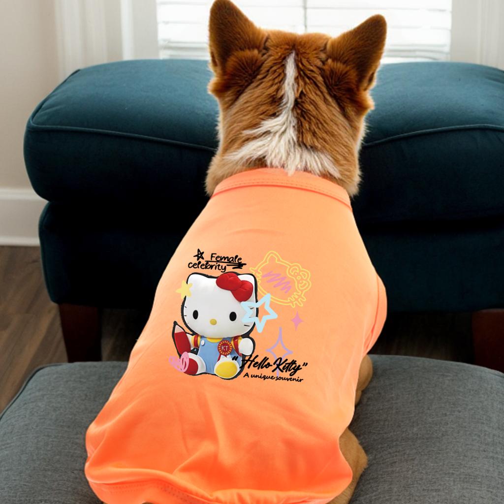 1PC   Toy Hello Kitty printed pet vest, soft and breathable round neck pet vest
