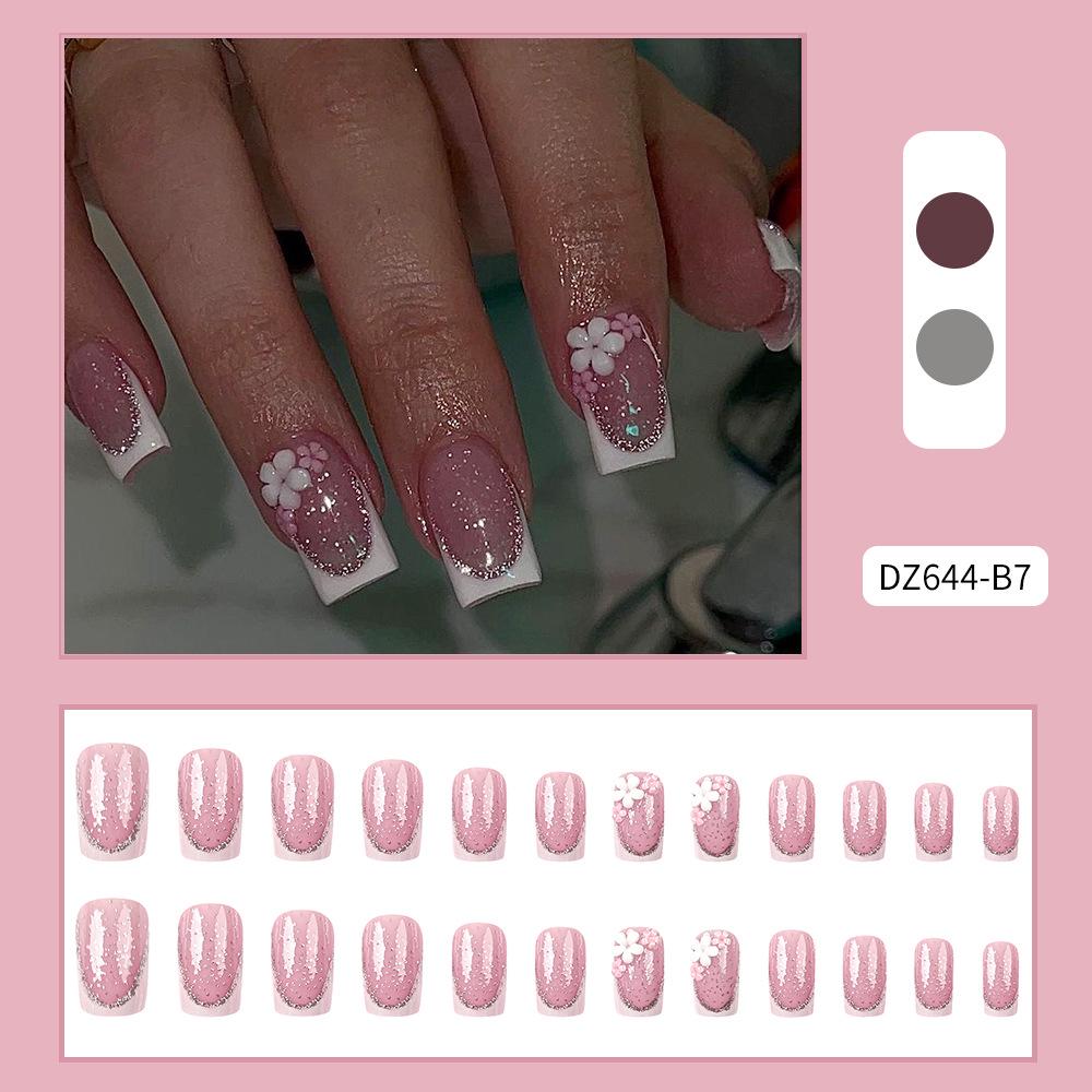 French Rhinestone Handmade Press-On Nail Tips