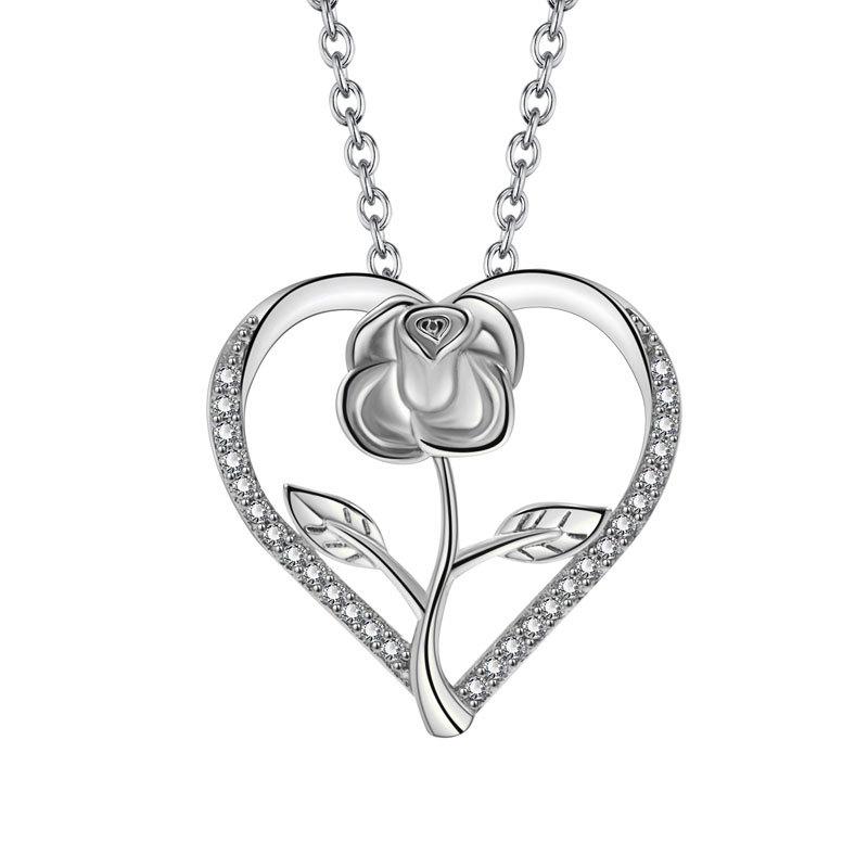 Eternal Heart Delicate Clavicle Necklace For Women Versatile Birthday Gift Elegant Pendant Jewelry Accessory