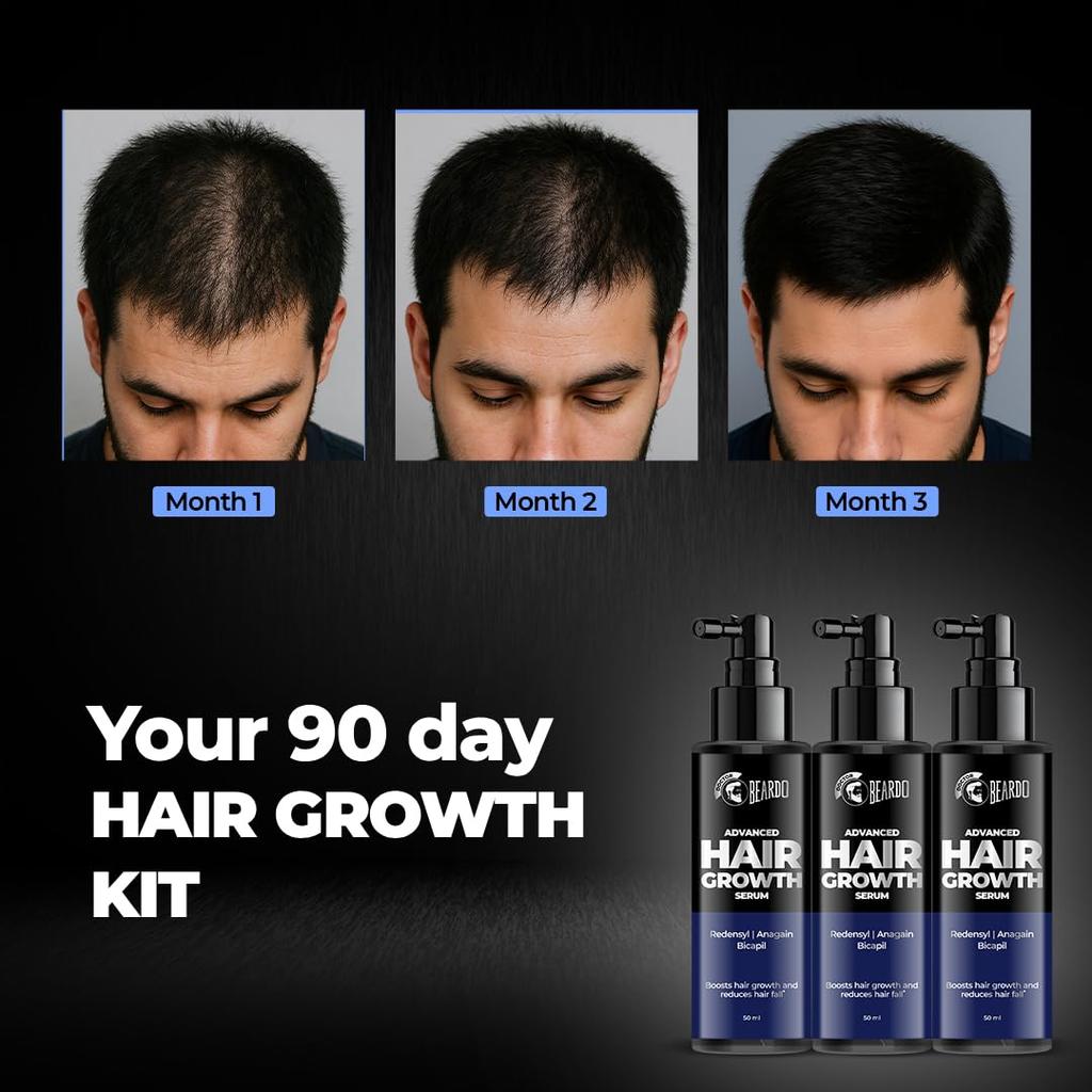 Beardo Dr Advanced Hair Growth Serum For Men 50 Ml X Pack Of 3 Lightweight Non Greasy Hair Thickening Scalp Care Serum