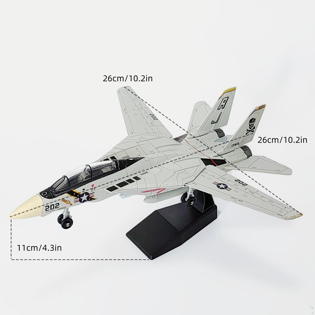 1/72 F-14 Fighte Assembled Plastic Airplane Model (including Display Rack), Home Display and Collection, Creative Gifts