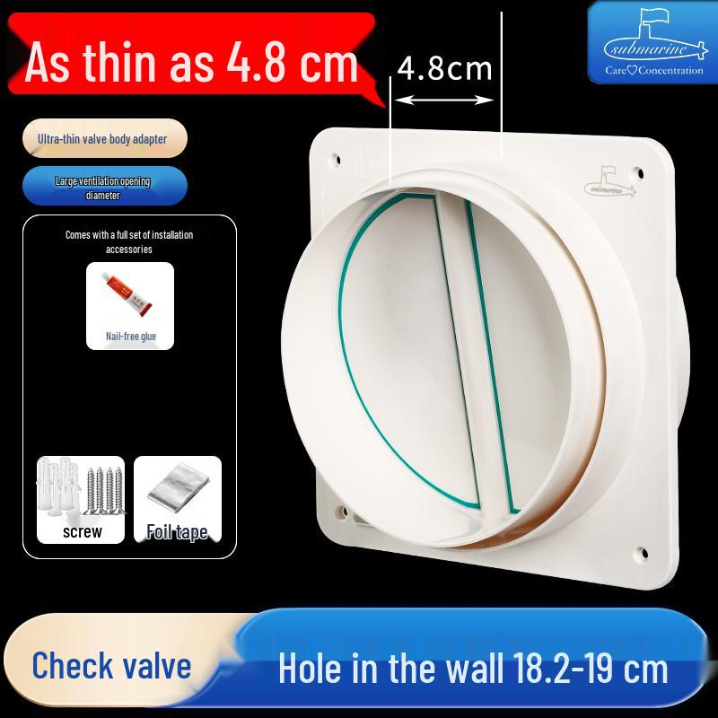 Submarine Kitchen Range Hood Anti-Odor, Anti-Smoke Check Valve