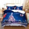 Christmas Duvet Cover Set Santa Claus Printed Twin Size Bedding For Kids Adults New Year Gift Polyester Bedclothes