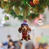 2D Christmas Tree Pendant Cute Dog Car Hanging Interior Christmas Ornaments  Home