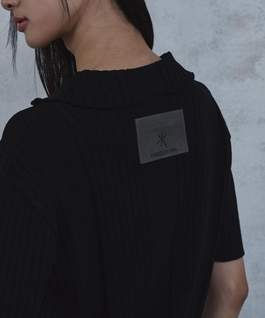 PARADIGMFILM [Ep.02] Fold-In Collar V-Neck Knit (Black)