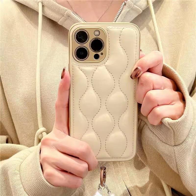 Leather Down Jacket Phone Case for Apple 15, Compatible with 14 Pro Max, Internet Celebrity 13, and XR - Drop-Proof Protection