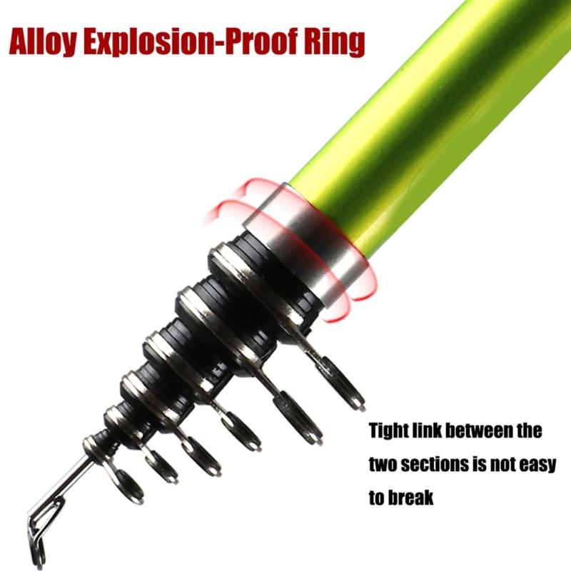 Collapsible Short Section Saltwater Fishing Poles High Strength Carbon Construction Easy Assembly Design