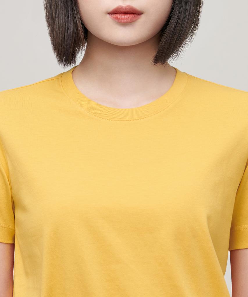 MUSINSA STANDARD WOMAN [Cooltandard] Women'S Basic Crew Neck T-Shirt [Mellow Yellow]